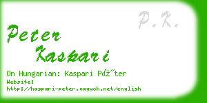 peter kaspari business card